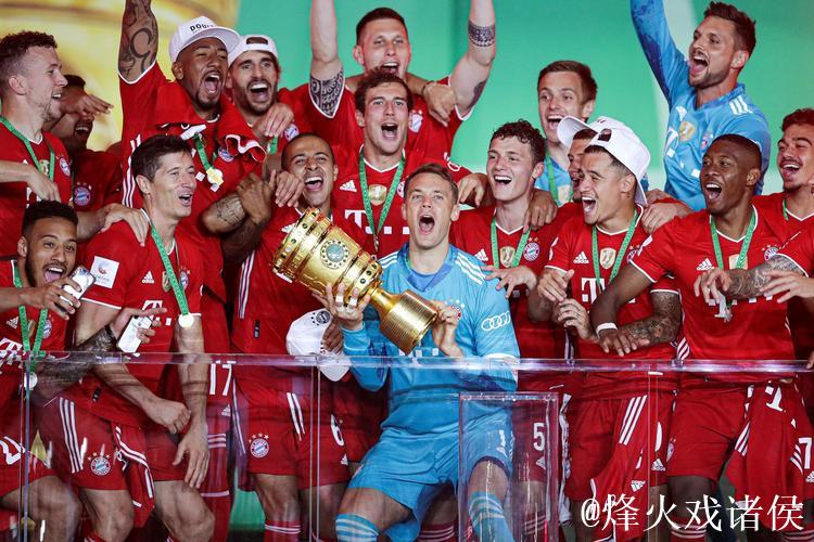 德国杯-莱万梅开二度 拜仁4-2勒沃库森夺双冠王