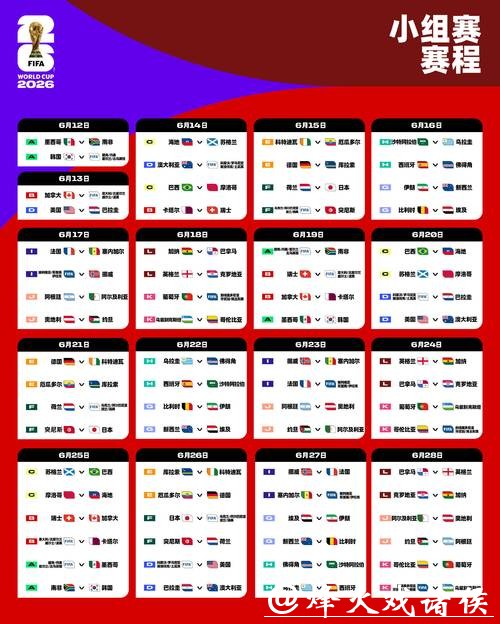 2026世界杯外围：世界杯预选赛时间表出炉